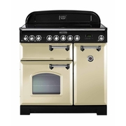 Rangemaster CDL90ECCR/C 90cm Ceramic Range Cooker Classic Deluxe Cream / Chrome, A Rated