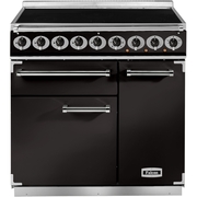 Falcon 900 Deluxe Black Chrome 90cm Induction Range Cooker, A Rated