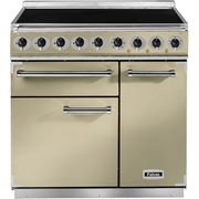 Falcon 900 Deluxe Cream Chrome 90cm Induction Range Cooker, A Rated