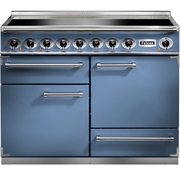 Falcon 1092 Deluxe China Blue Brushed Chrome 110cm Induction Range Cooker, A Rated