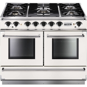 Falcon 1092 Continental Ice White Brushed Chrome 110cm Dual Fuel Range Cooker, A Rated
