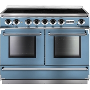 Falcon 1092 Continental China Blue Brushed Chrome 110cm Induction Range Cooker, A Rated