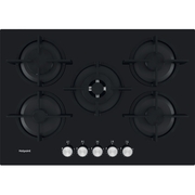 Hotpoint HGS72SBK 73cm 5 Burner Gas Hob, Black