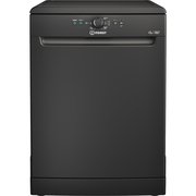 Indesit D2FHK26BUK Dishwasher, 14 Place Settings, Black, E Rated