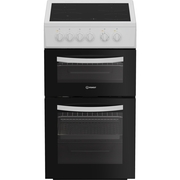 Indesit ITE5VMW Ceramic Electric Cooker with Separate Grill, White, A Rated