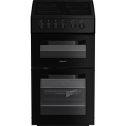 Hotpoint HTE5VCB Ceramic Electric Cooker with Separate Grill, Black, A Rated