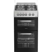 Hotpoint HDG5GDCX Gas Cooker with Double Oven, Stainless Steel, A+ Rated
