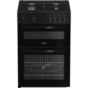 Indesit ITG6GB Gas Cooker with Separate Grill, Black, A+ Rated