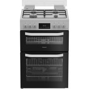 Hotpoint HDG6GDCW Gas Cooker with Double Oven, White, A+ Rated