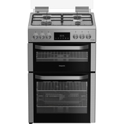 Hotpoint HDG6GDCX Gas Cooker with Double Oven, Stainless Steel, A+ Rated
