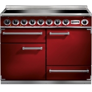 Falcon 1092 Deluxe Cherry Red Brushed Chrome 110cm Induction Range Cooker, A Rated