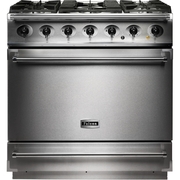 Falcon 900S Stainless Steel Chrome 90cm Dual Fuel Range Cooker, A Rated