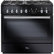 Rangemaster PROP90FXDFFGB/C 90cm Dual Fuel Range Cooker Professional Plus FX Black / Chrome, A Rated