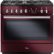 Rangemaster PROP90FXDFFCY/C 90cm Dual Fuel Range Cooker Professional Plus FX Cranberry / Chrome, A Rated