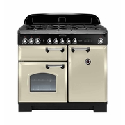 Rangemaster CDL100DFFCR/C 100cm Dual Fuel Range Cooker Classic Deluxe Cream / Chrome, A Rated