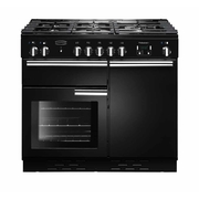 Rangemaster PROP100DFFGB/C 100cm Dual Fuel Range Cooker Professional Plus Black / Chrome, A Rated