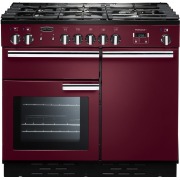 Rangemaster PROP100DFFCY/C 100cm Dual Fuel Range Cooker Professional Plus Cranberry / Chrome, A Rated