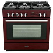 Rangemaster PROP90FXPDFFCY/C 90cm Dual Fuel Range Cooker Professional Plus FXP Cranberry / Chrome, A Rated
