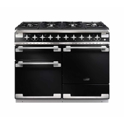 Rangemaster ELS110DFFGB 110cm Dual Fuel Range Cooker Elise Black / Brushed Nickel, A Rated