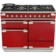 Rangemaster ELS110DFFRD 110cm Dual Fuel Range Cooker Elise Cherry Red / Brushed Nickel, A Rated