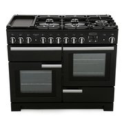 Rangemaster PDL110DFFGB/C 110cm Dual Fuel Range Cooker Professional Deluxe Black / Chrome, A Rated