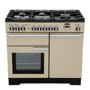 Rangemaster PDL100DFFCR/C 100cm Dual Fuel Range Cooker Professional Deluxe Cream / Chrome, A Rated