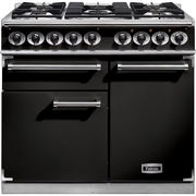 Falcon 1000 Deluxe Black Chrome 100cm Dual Fuel Range Cooker, A Rated