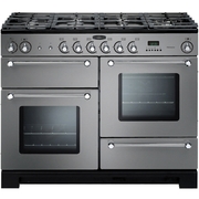Rangemaster KCH110DFFSS/C 110cm Dual Fuel Range Cooker Kitchener Stainless Steel / Chrome, A Rated
