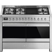 Smeg A4-81 Opera 120cm+ Dual Fuel Range Cooker, Stainless Steel, A Rated