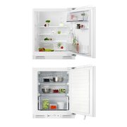 AEG Built-Under Larder Fridge and Built-Under Freezer Pack, Fixed Hinge, White, E Rated