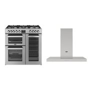 Belling Cookcentre Dual Fuel Range Cooker & Hood Pack