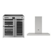 Belling Cookcentre Induction Range Cooker & Hood Pack