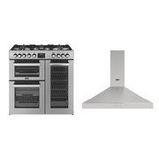 Belling Cookcentre Dual Fuel Range Cooker & Hood Pack