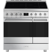 Smeg C92IPX2 Symphony Classic 90cm Induction Range Cooker, Stainless Steel, A Rated