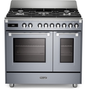 DeLonghi BS 965T MXS 90cm Dual Fuel Range Cooker, Grey, A Rated