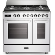 DeLonghi BS 965T MXW 90cm Dual Fuel Range Cooker, White, A Rated