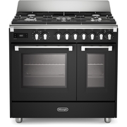 DeLonghi BS 965T MXA 90cm Dual Fuel Range Cooker, Grey, A Rated