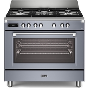 DeLonghi BS 965 MXS 90cm Dual Fuel Range Cooker, Grey, A Rated