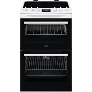 AEG CCX1530ACW 5000 SurroundCook Ceramic Electric Cooker with Double Oven, White, A Rated