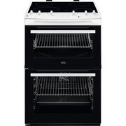 AEG CCX6501ACW 5000 SurroundCook Ceramic Electric Cooker with Double Oven, White, A Rated