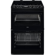 AEG CCX6740ACB 6000 SteamBake Ceramic Electric Cooker with Double Oven, Black, A Rated