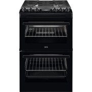 AEG CGX1130ACB Gas Cooker with Double Oven, Black, A Rated
