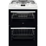 AEG CGX6130ACW Gas Cooker with Double Oven, White, A Rated