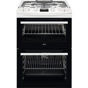 AEG CKX6540ACW Dual Fuel Cooker with Double Oven, White, A Rated