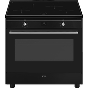 Smeg CX91IMBL 90cm Induction Range Cooker, Black, A Rated