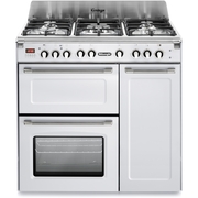 DeLonghi D3VR 908-DF/WH Vintage 90cm Dual Fuel Range Cooker, White, A Rated
