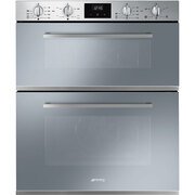 Smeg DUSF400S Cucina Built-Under Electric Double Oven, Stainless Steel, A Rated