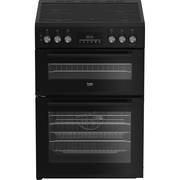 Beko EDC6731K Ceramic Electric Cooker with Double Oven, Black, A Rated
