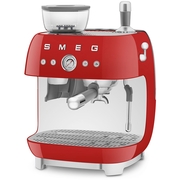 Smeg EGF03RDUK Retro Espresso Coffee Machine with Grinder & 20 Bar Pump, Red