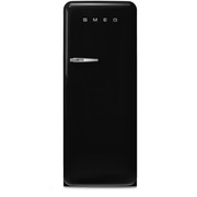 Smeg FAB28RBL6UK Retro Tall Fridge with Ice Box, Black, C Rated